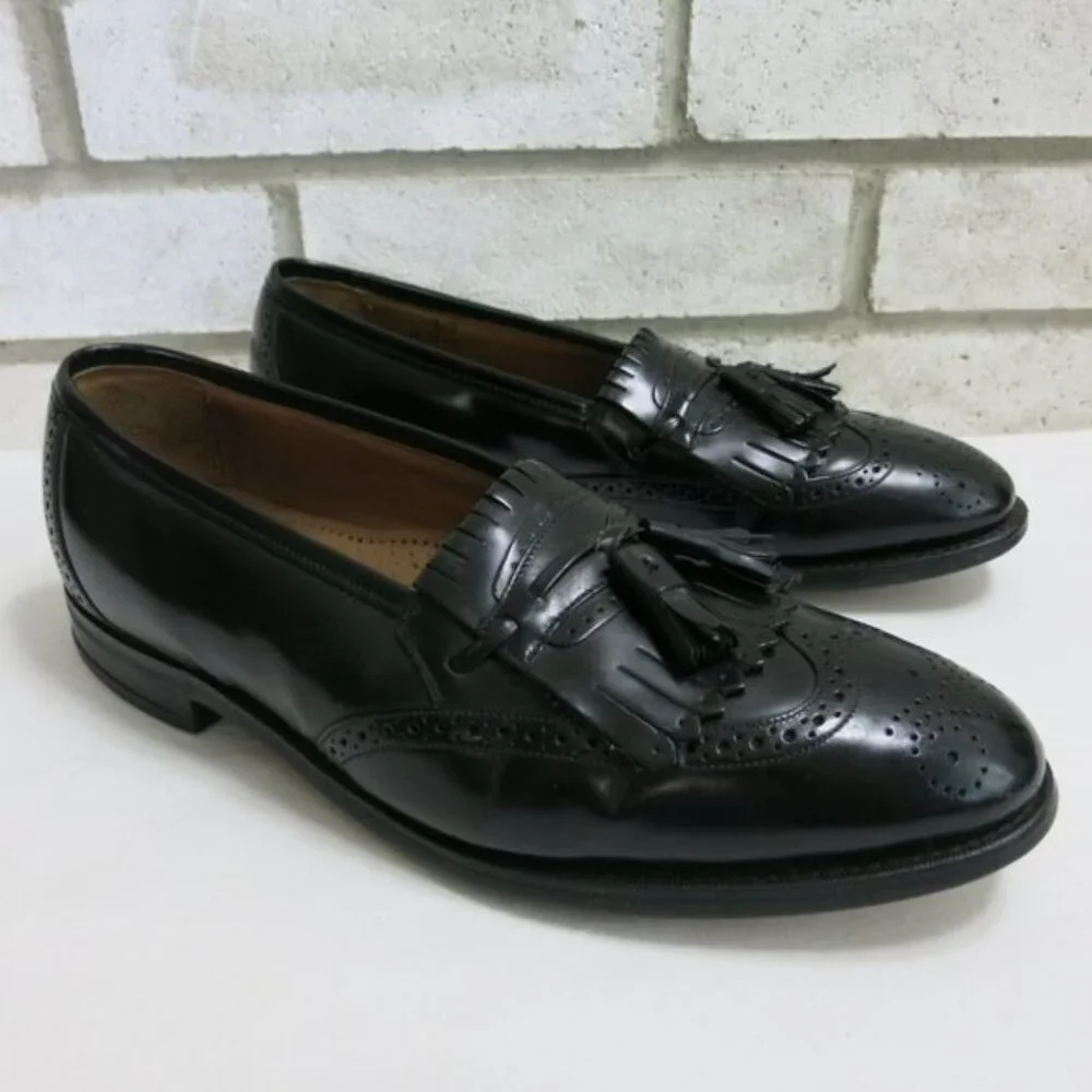 Johnston & Murphy Kiltie Tassel Brogue Leather Dress Loafers Men's Shoes 11 D/B
